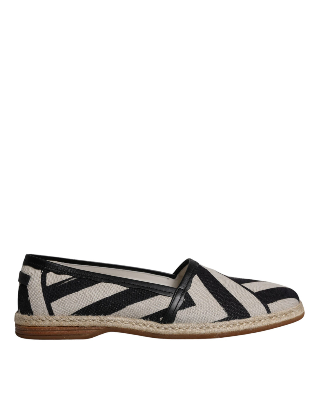 Dolce &amp;amp; Gabbana Svarta Vita Randiga Slip On Espadrilleskor