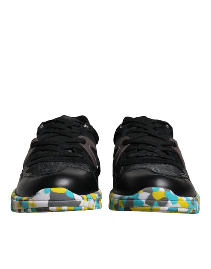 Dolce &amp;amp; Gabbana Svarta Polyester Låga Sneakers Herrskor