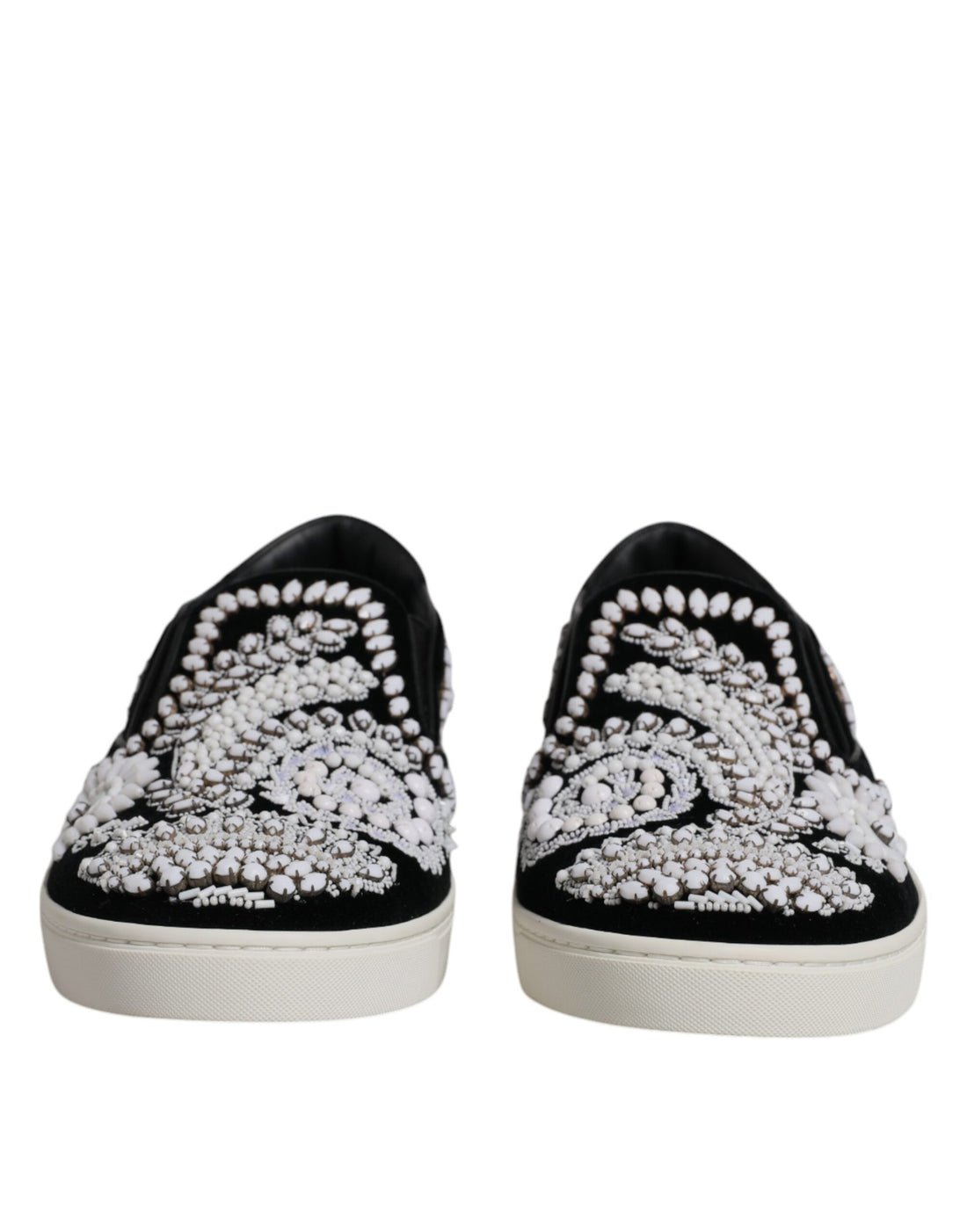 Dolce &amp;amp; Gabbana Svarta Utsmyckade London Herr Slip-On Skor