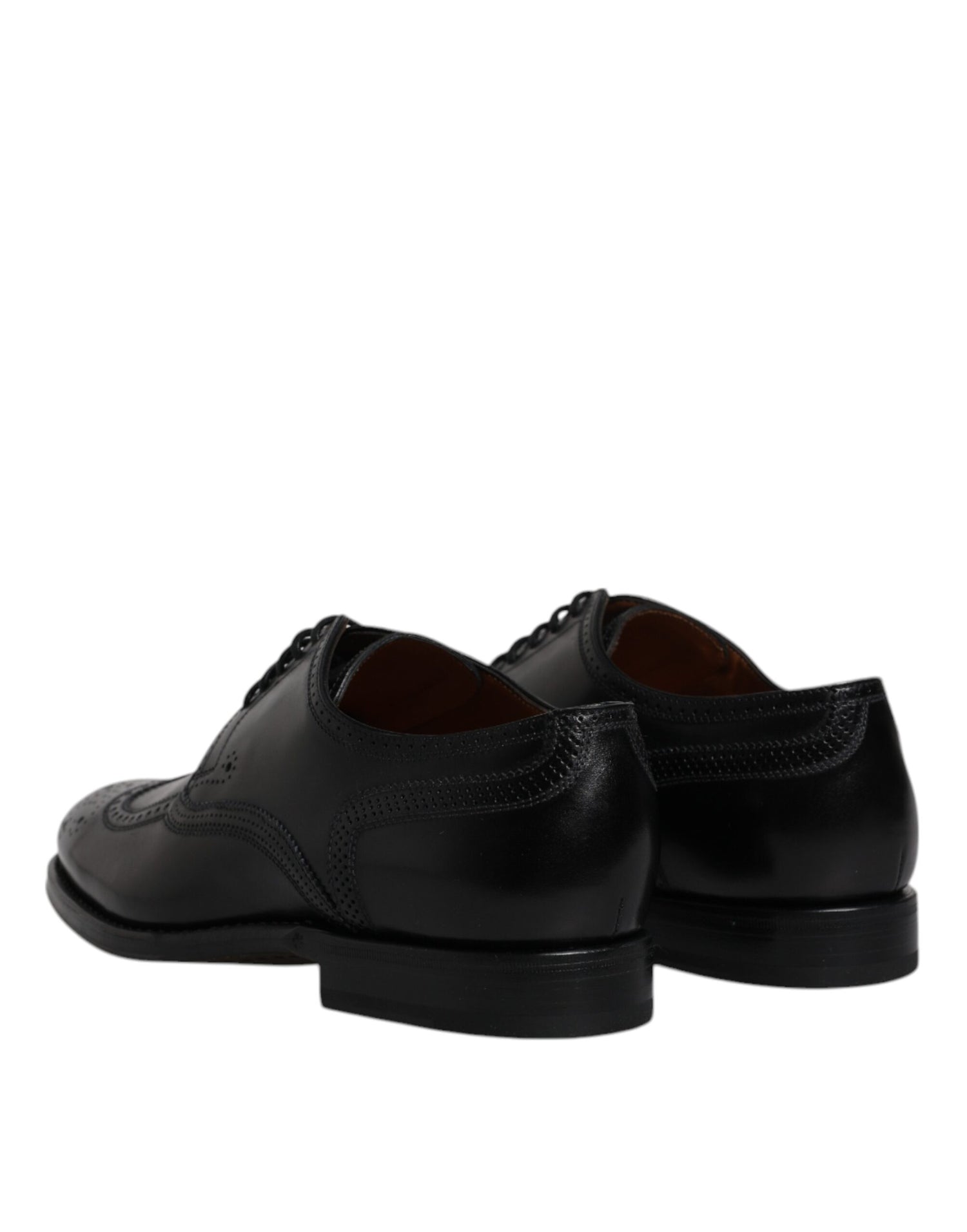 Dolce &amp;amp; Gabbana Svarta Läder Derby Wingtip Formella Skor