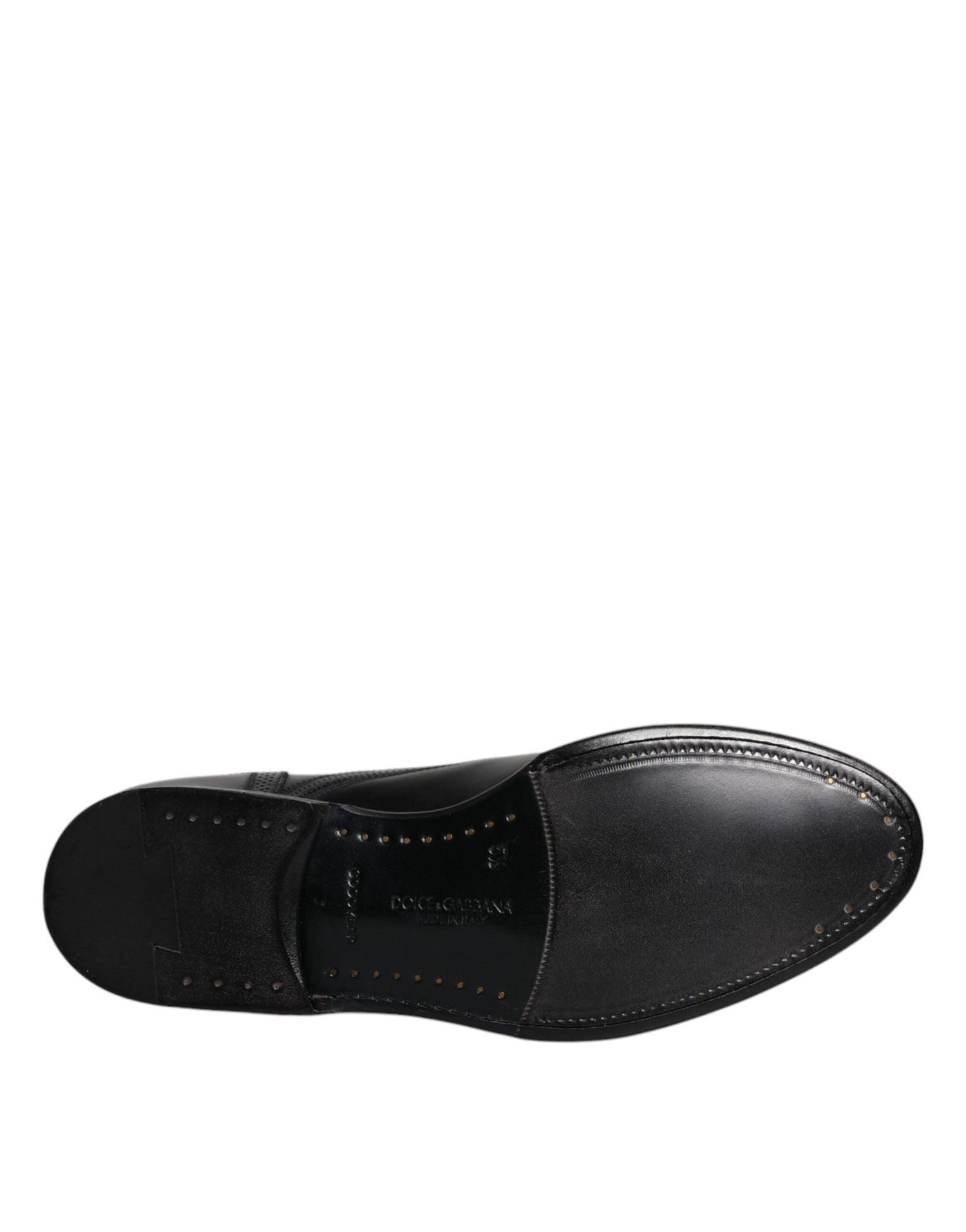 Dolce &amp;amp; Gabbana Svarta Läder Derby Wingtip Formella Skor