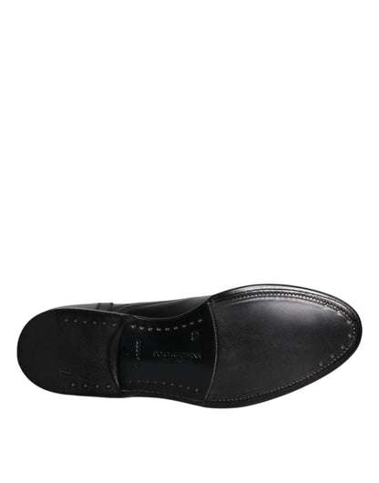 Dolce &amp;amp; Gabbana Svarta Läder Derby Wingtip Formella Skor