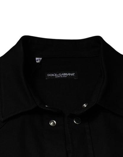 Dolce &amp;amp; Gabbana Svart bomullsskjorta med krage och knappar