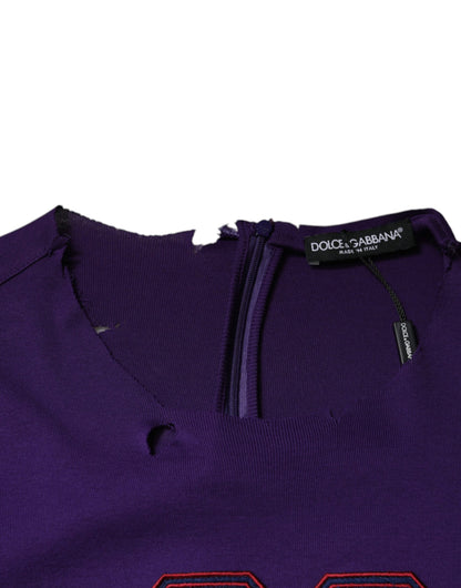 Dolce &amp;amp; Gabbana Lila Bomull Rund Halsad Pullover Herrtröja