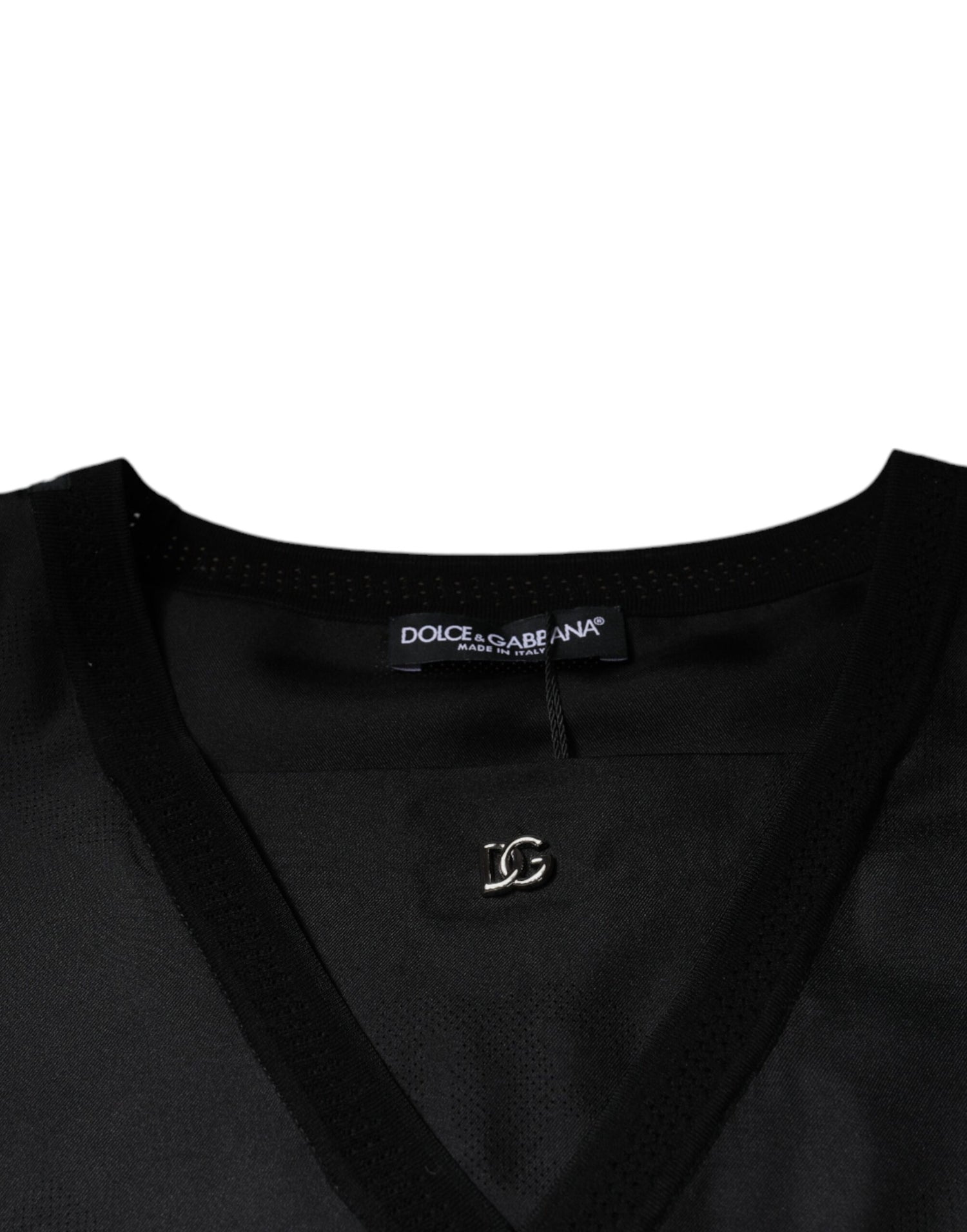 Dolce &amp;amp; Gabbana Svart bomulls-t-shirt med fyrkantig halsringning och kortärmad design
