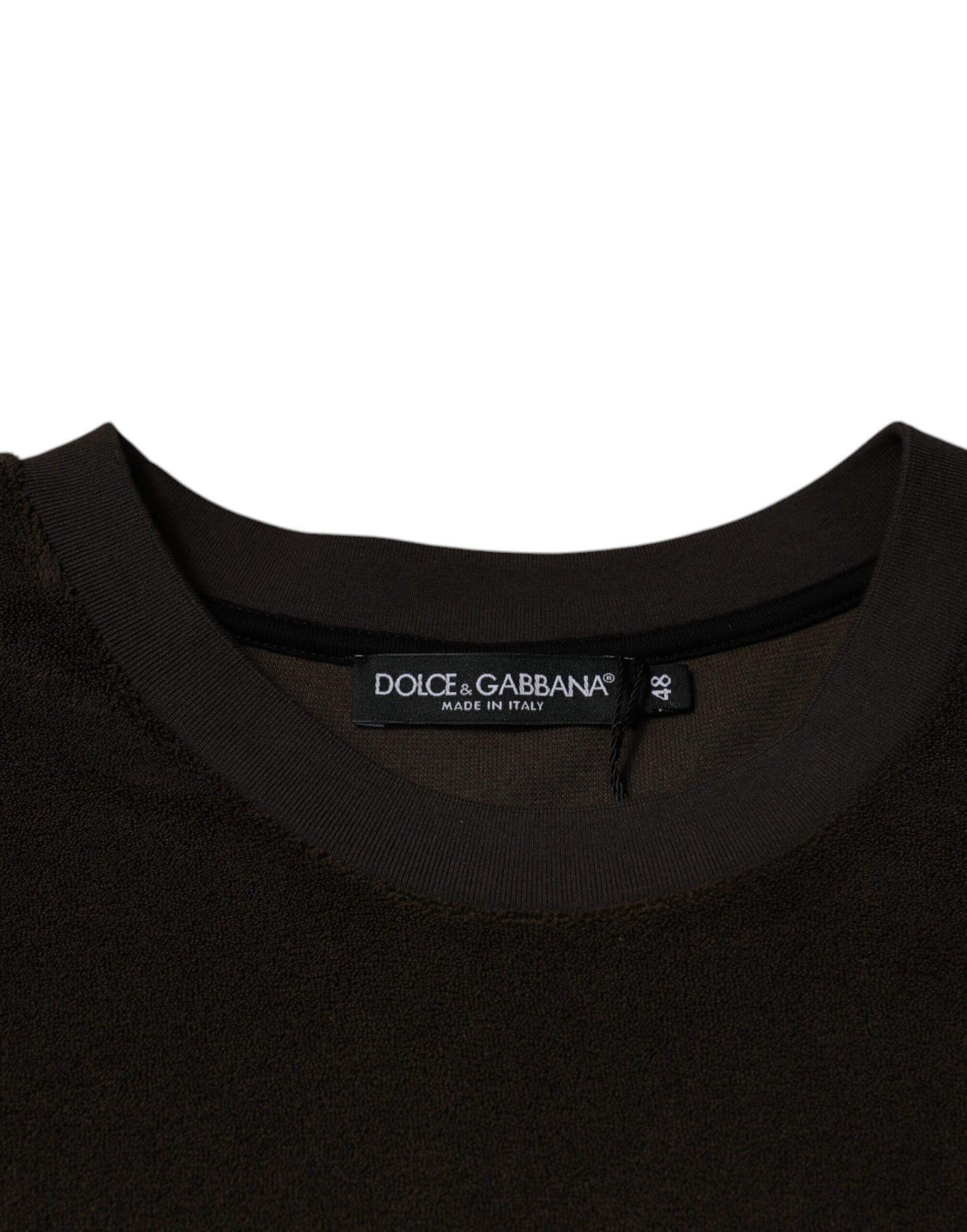 Dolce &amp;amp; Gabbana Brun Bomulls-T-shirt Med Rund Hals Och Korta Ärmar