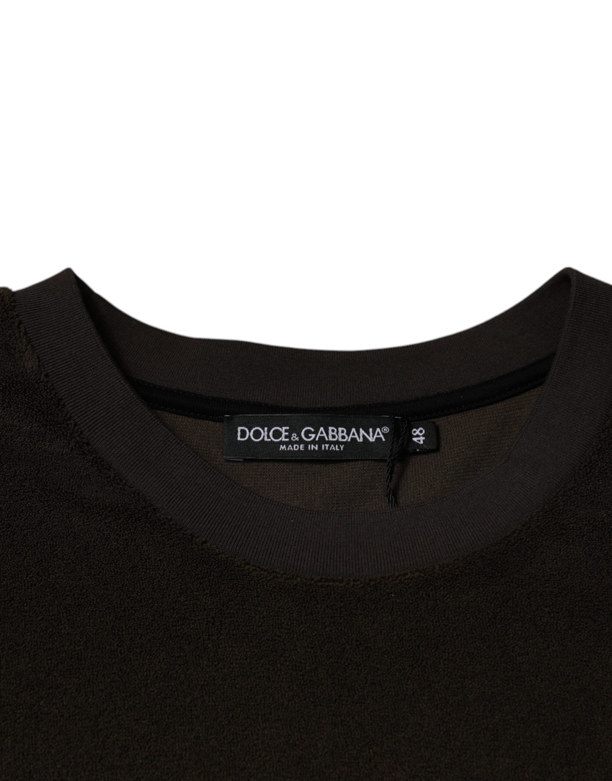 Dolce &amp;amp; Gabbana Brun Bomulls-T-shirt Med Rund Hals Och Korta Ärmar