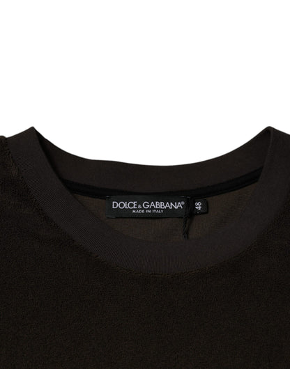 Dolce &amp;amp; Gabbana Brun Bomulls-T-shirt Med Rund Hals Och Korta Ärmar