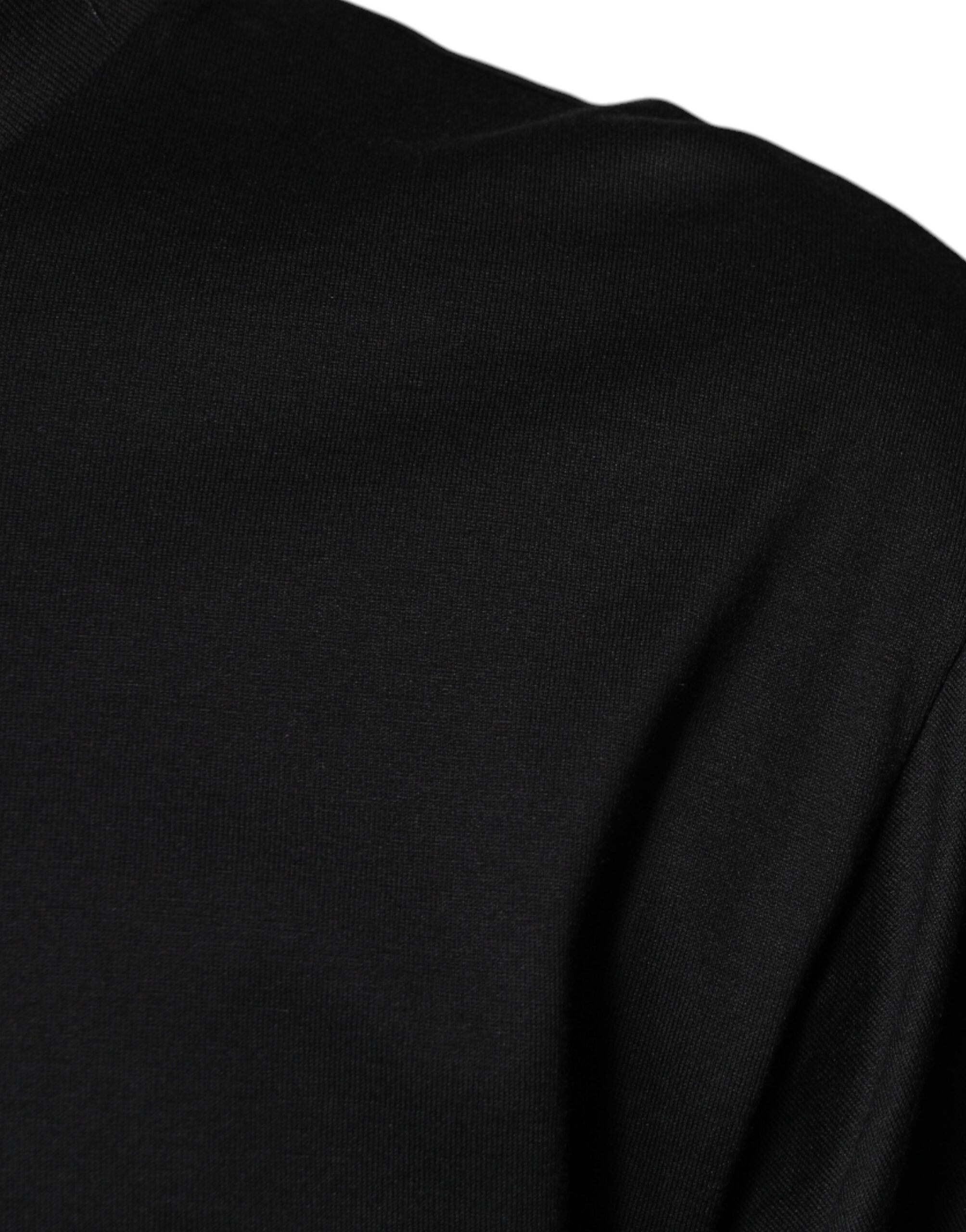 Dolce &amp;amp; Gabbana svart bomulls-t-shirt med rund hals och korta ärmar
