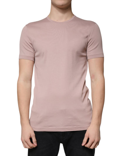 Dolce &amp;amp; Gabbana Brun Bomull Kortärmad Rund Halsad T-shirt