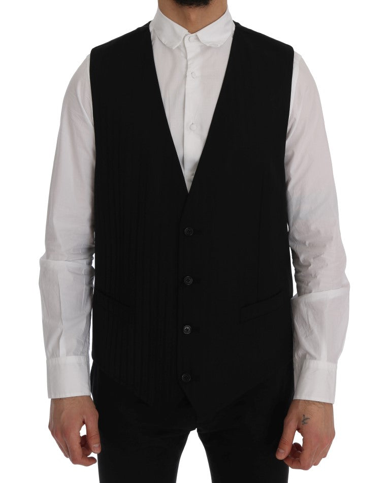 Dolce &amp;amp; Gabbana Svart STAFF Ull Stretchväst
