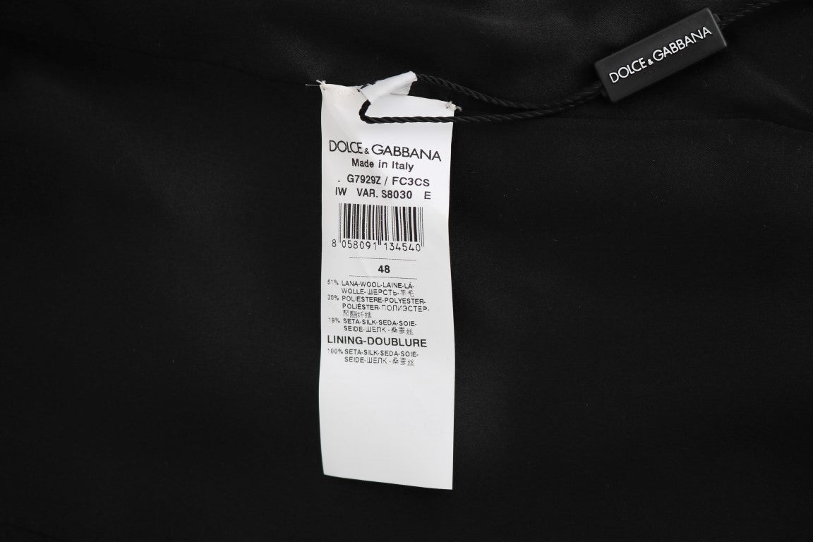 Dolce &amp;amp; Gabbana Grå Ullmönstrad Slim Väst