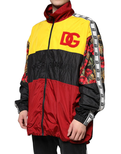 Dolce &amp;amp; Gabbana Flerfärgad Patchwork Herrtröja med Hel Dragkedja