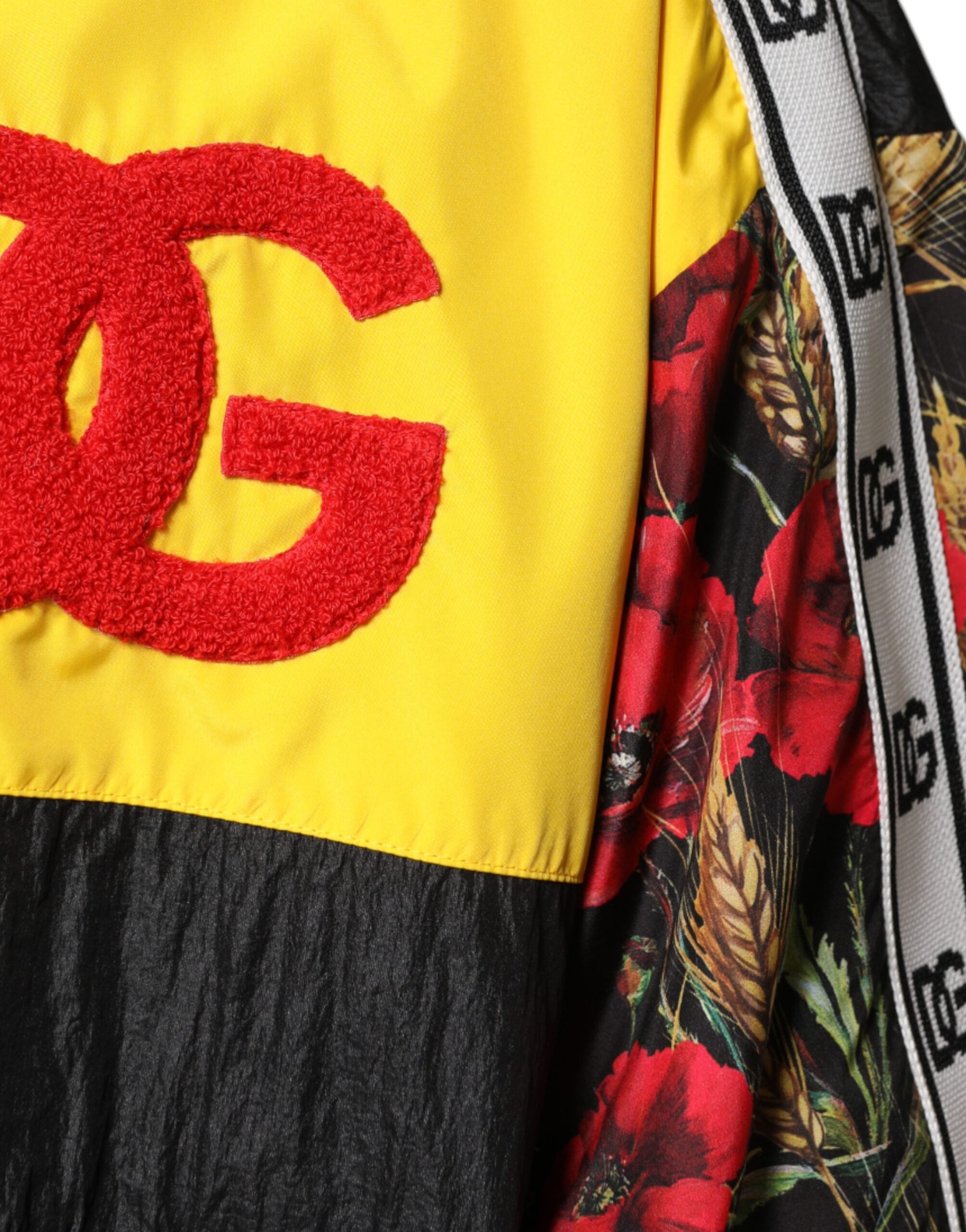 Dolce &amp;amp; Gabbana Flerfärgad Patchwork Herrtröja med Hel Dragkedja