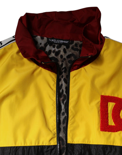 Dolce &amp;amp; Gabbana Flerfärgad Patchwork Herrtröja med Hel Dragkedja
