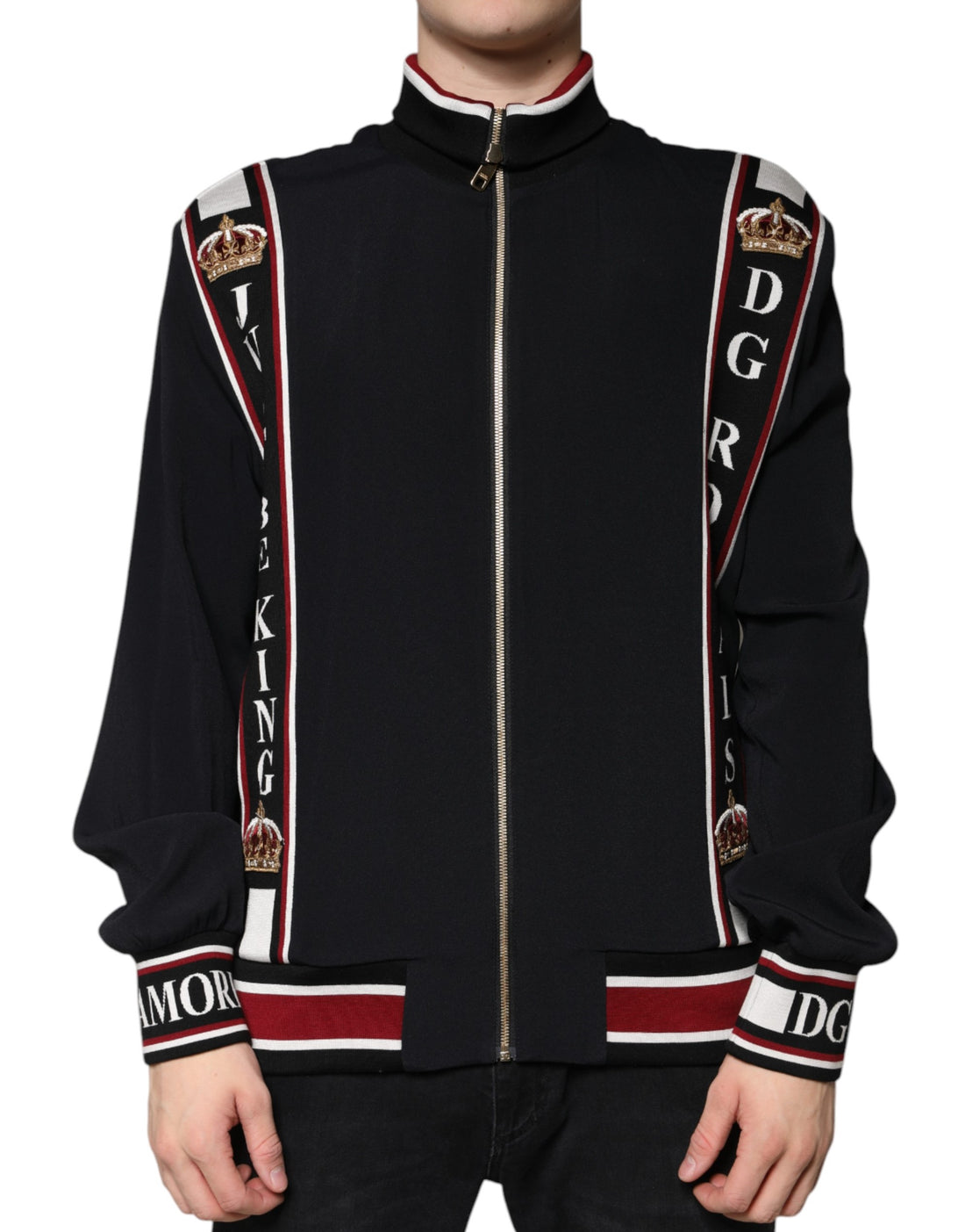 Dolce &amp;amp; Gabbana Svart DG King Heldragkedja Sweatshirt