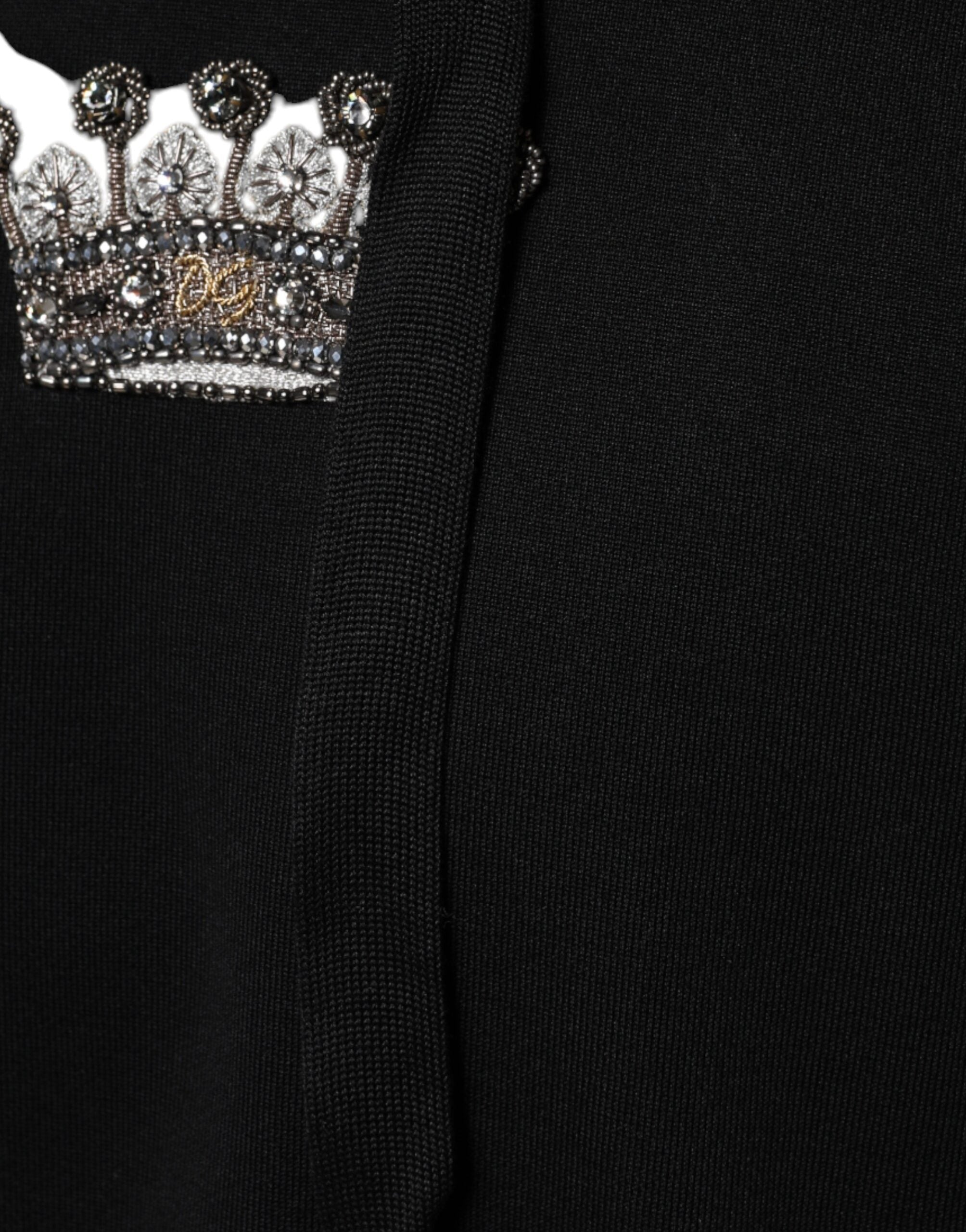 Dolce &amp;amp; Gabbana svart krona bomullslucktröja
