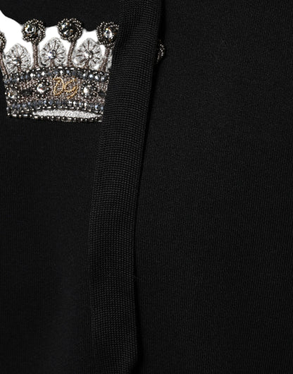 Dolce &amp;amp; Gabbana svart krona bomullslucktröja