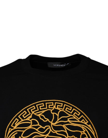 Versace Svart Medusa Broderad Rund Halsad Tröja