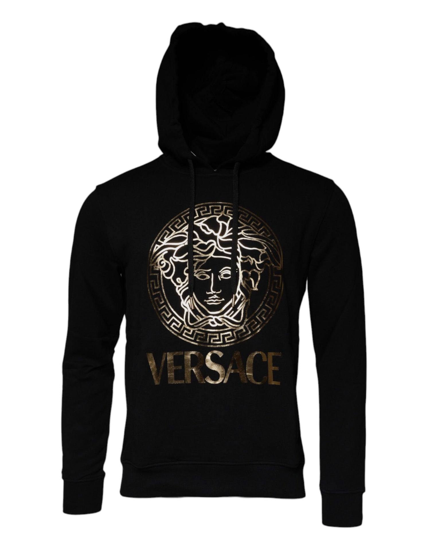 Versace Svart Medusa Bomull Hoodie Pull Sweatshirt Tröja