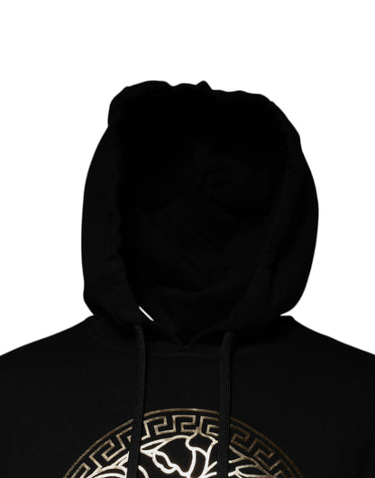 Versace Svart Medusa Bomull Hoodie Pull Sweatshirt Tröja