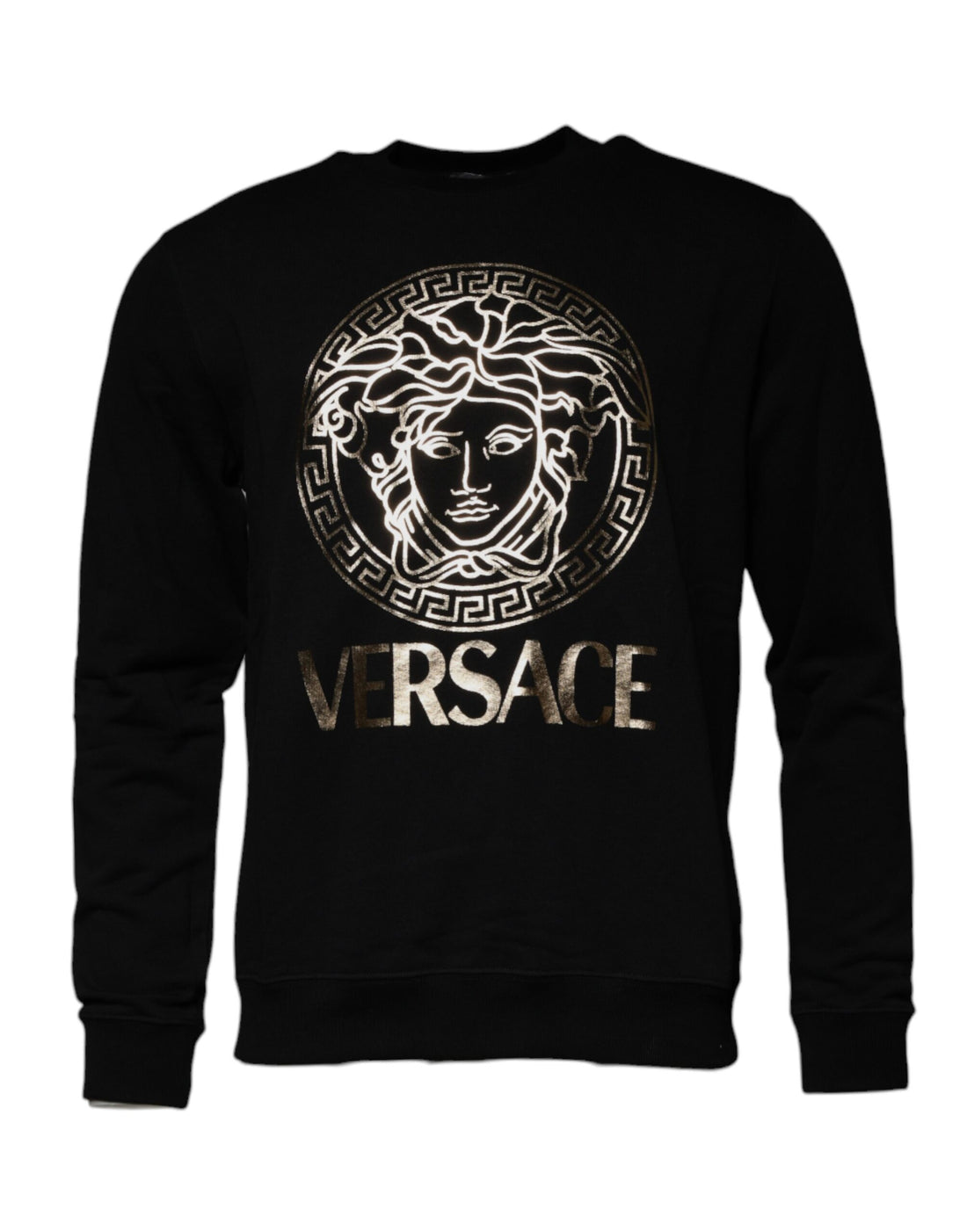 Versace Svart Medusa Fleece Herr Rund Hals Tröja Tröja