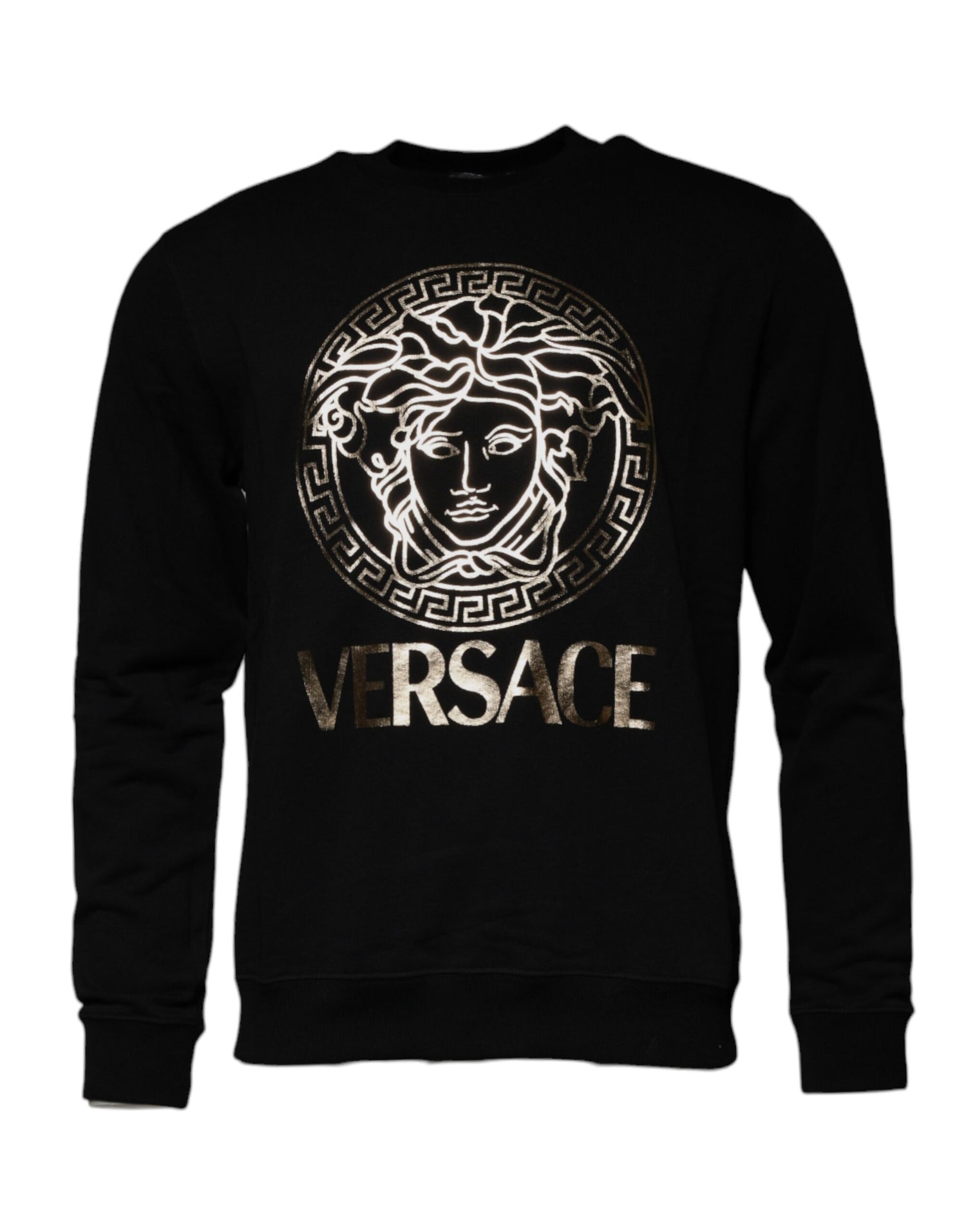 Versace Svart Medusa Fleece Herr Rund Hals Tröja Tröja