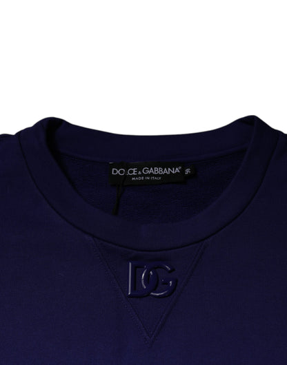 Dolce &amp;amp; Gabbana Blå Bomullsrundad Herrtröja