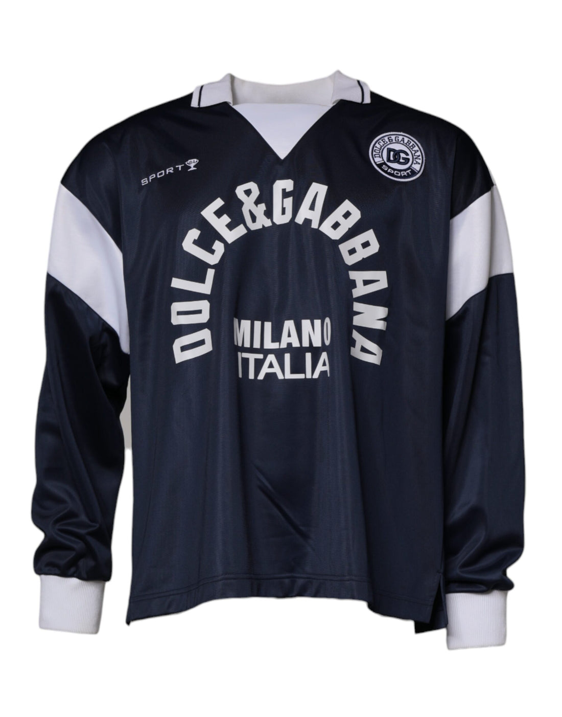 Dolce &amp;amp; Gabbana Blå Logo Jerseykrage Pullovertröja
