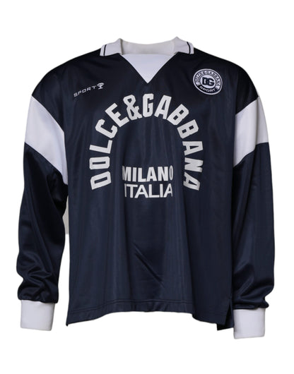 Dolce &amp;amp; Gabbana Blå Logo Jerseykrage Pullovertröja