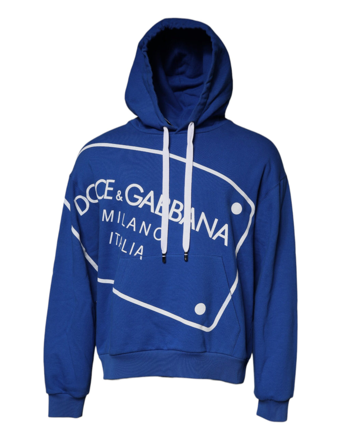 Dolce &amp;amp; Gabbana Blå Logotyptryckt Huvtröja