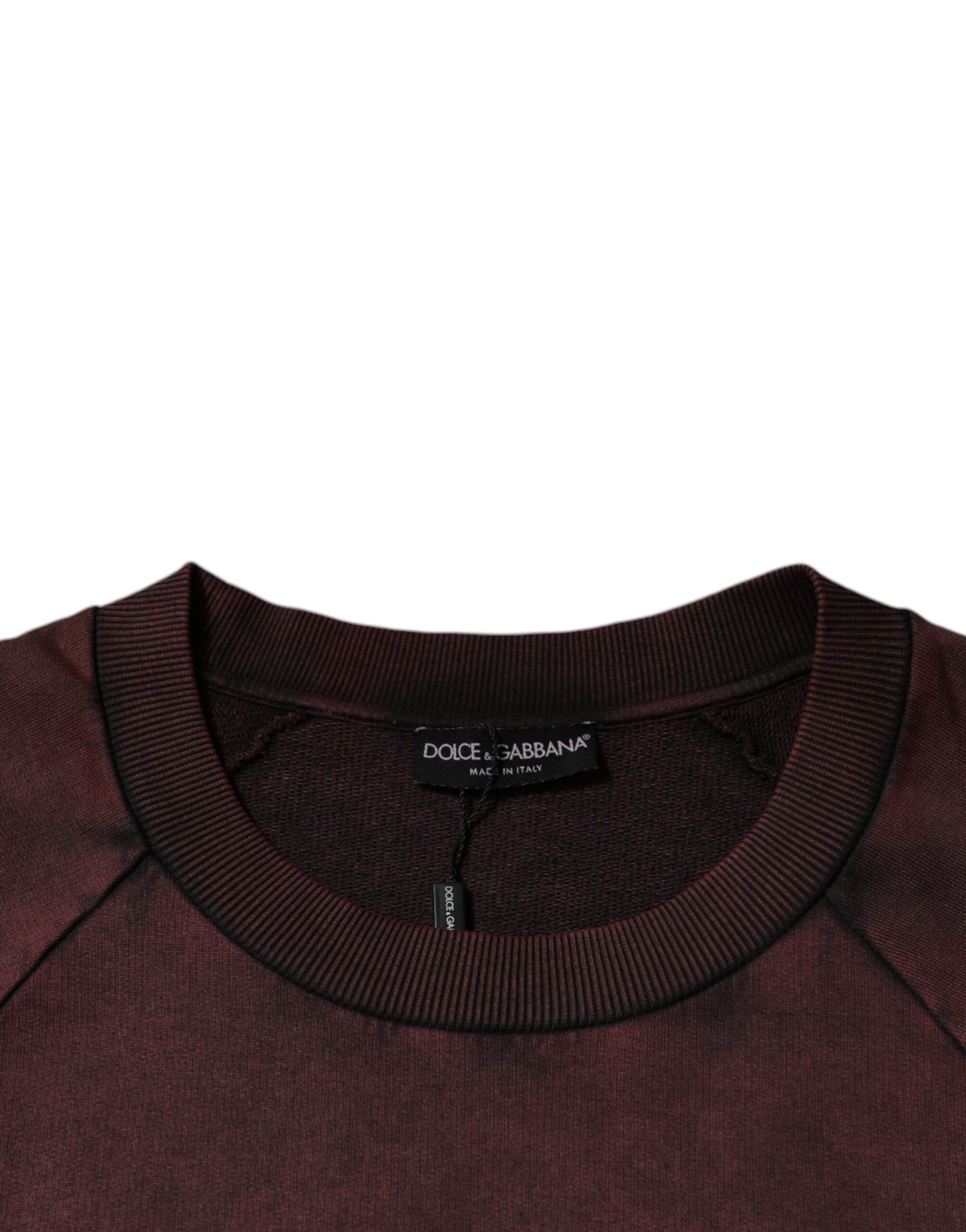 Dolce &amp;amp; Gabbana Brun Logotyp Bomull Rund Halsad Tröja