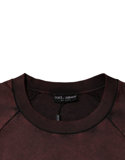 Dolce &amp;amp; Gabbana Brun Logotyp Bomull Rund Halsad Tröja