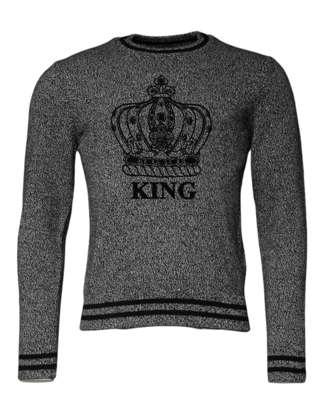Dolce &amp;amp; Gabbana Grå Crown King Cashmere Pullover-tröja