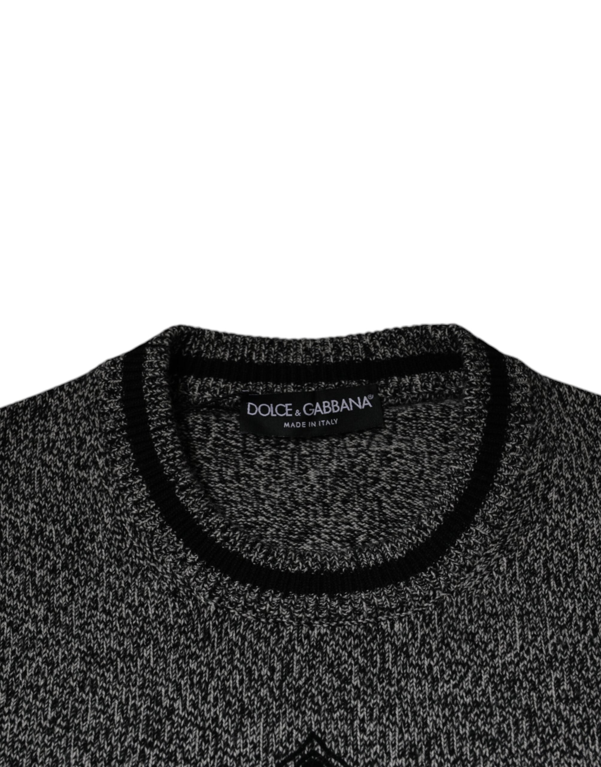 Dolce &amp;amp; Gabbana Grå Crown King Cashmere Pullover-tröja
