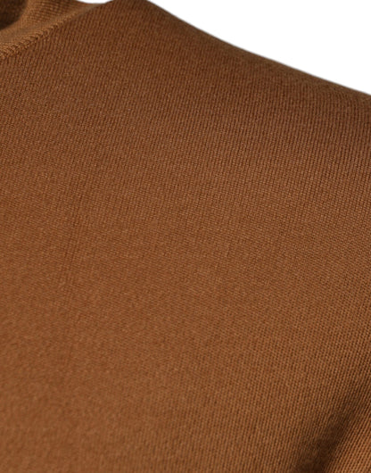 Dolce &amp;amp; Gabbana Brun Logotypplack Rundringad Pullovertröja