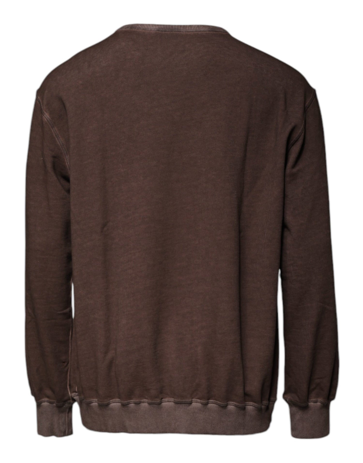 Dolce &amp;amp; Gabbana Brun Logotyptryck Rund Halsad Pullovertröja