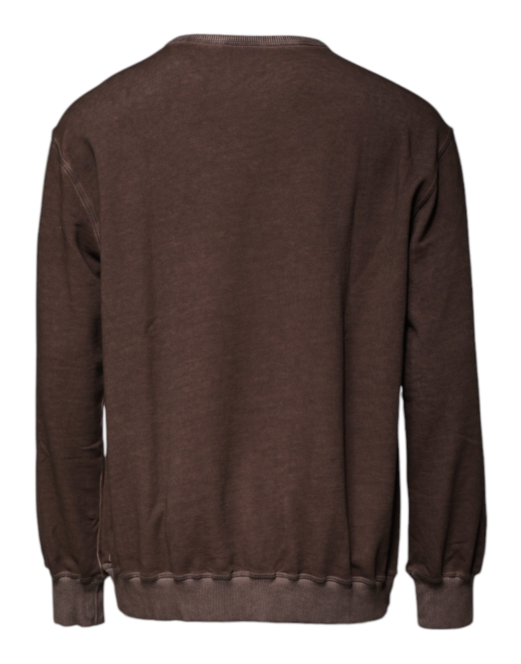 Dolce &amp;amp; Gabbana Brun Logotyptryck Rund Halsad Pullovertröja