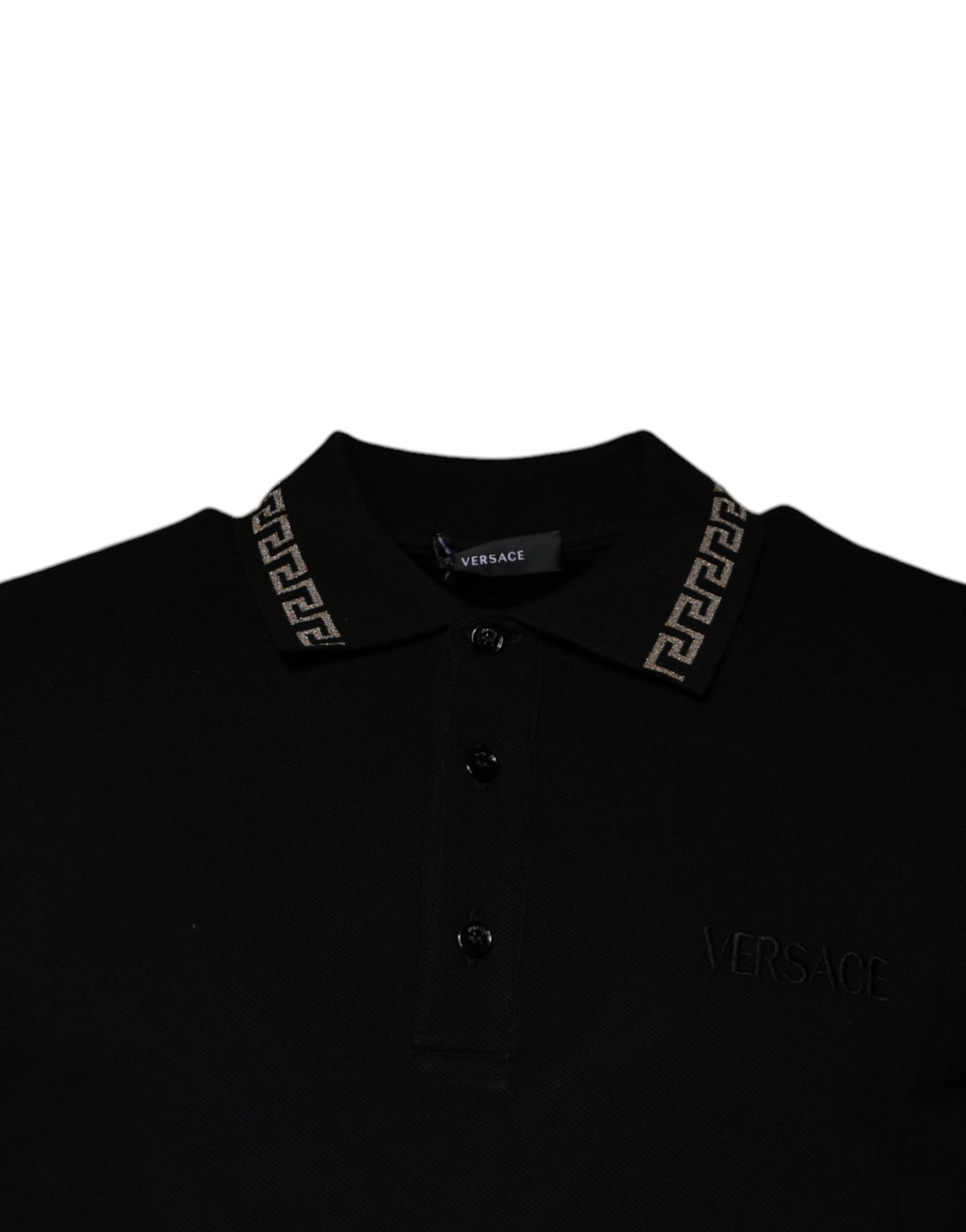 Versace Svart Viskospolo Kortärmad T-shirt