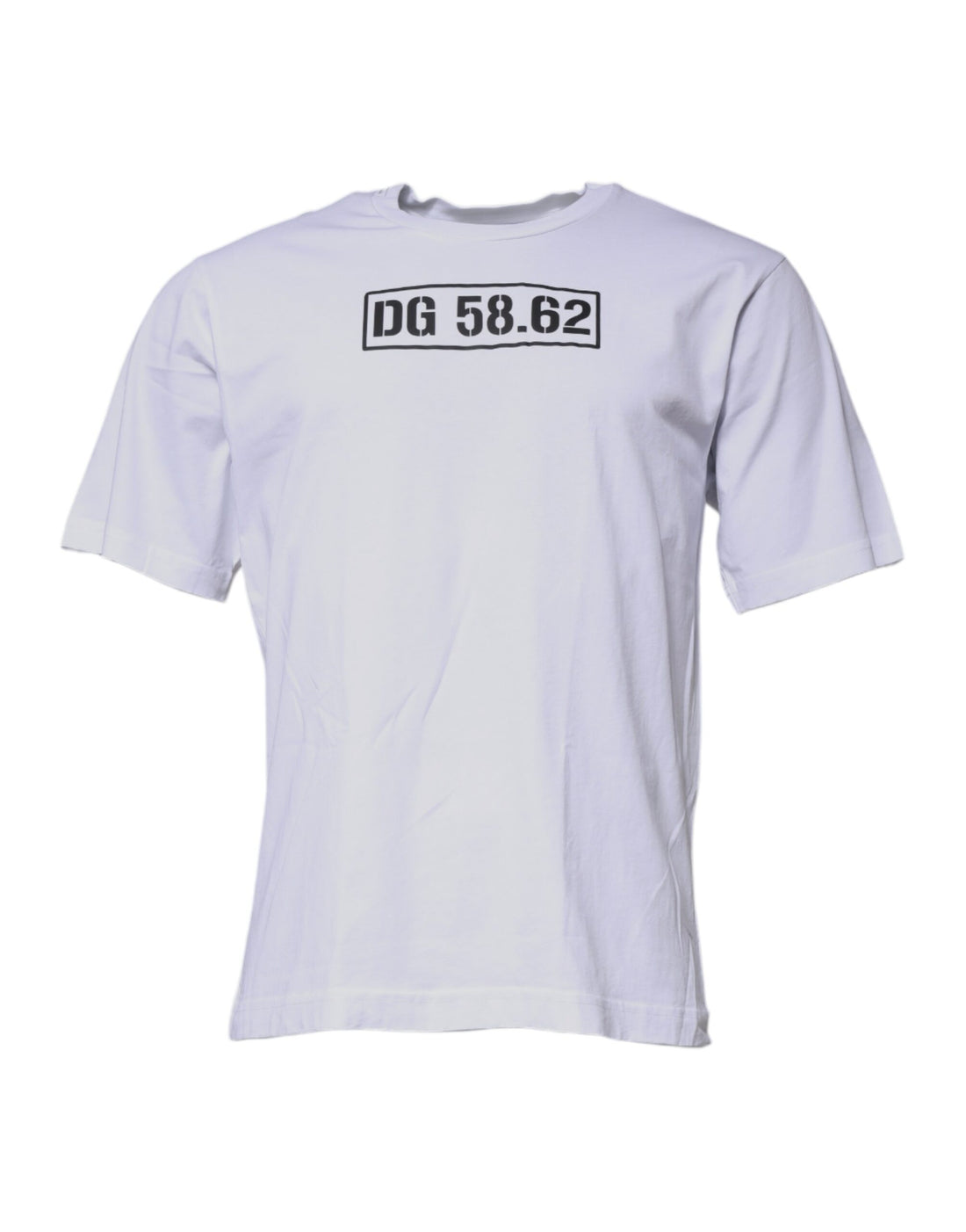 Dolce &amp;amp; Gabbana Vit DG-logotyp T-shirt i bomull med rund hals