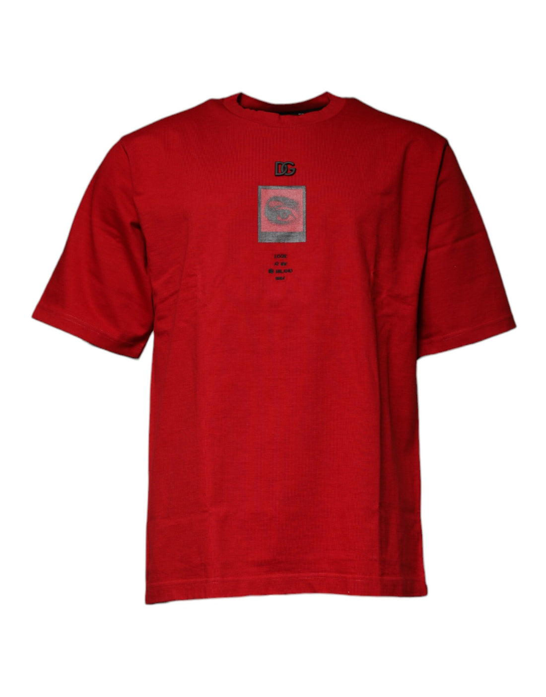 Dolce &amp;amp; Gabbana Röd DG Eye Bomulls-T-shirt med rund hals
