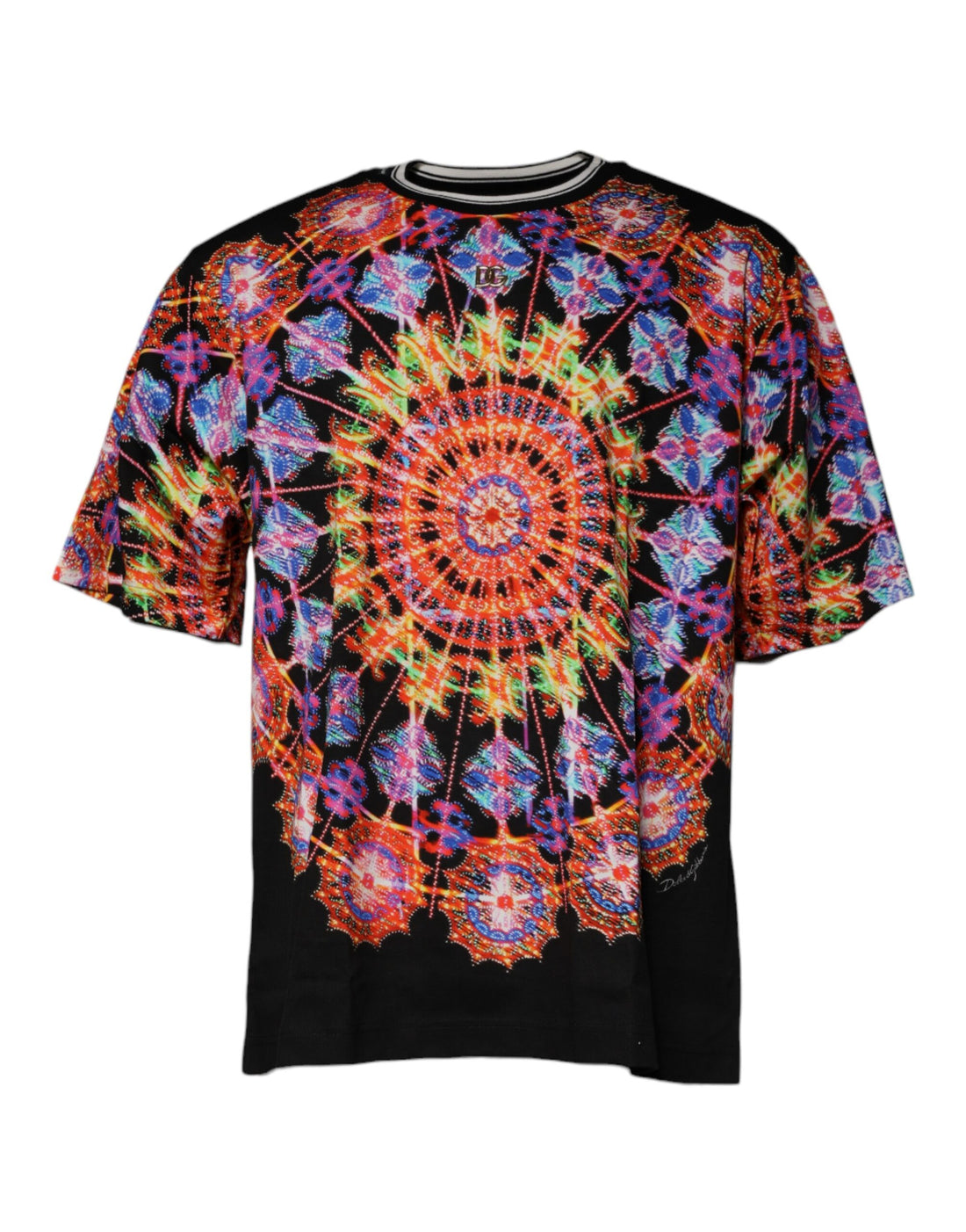 Dolce &amp;amp; Gabbana Multicolor Kaleidoscope Herr Kortärmad T-shirt