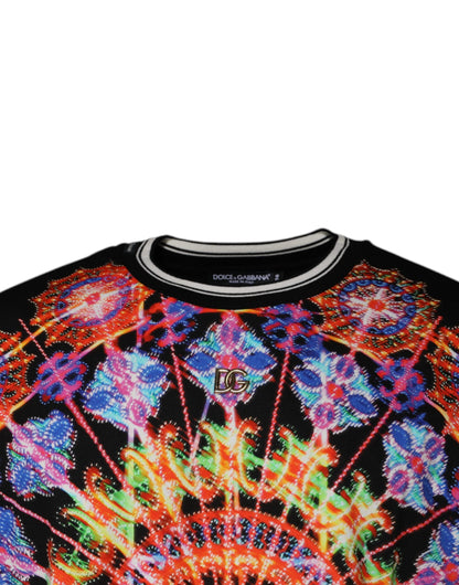 Dolce &amp;amp; Gabbana Multicolor Kaleidoscope Herr Kortärmad T-shirt