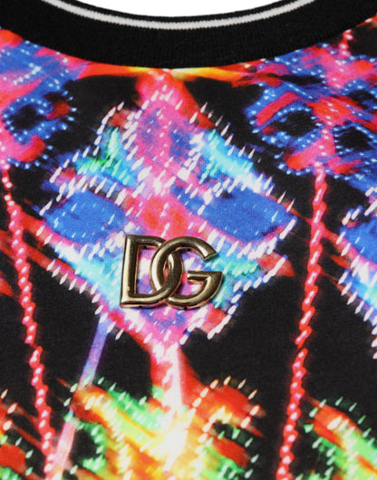 Dolce &amp;amp; Gabbana Multicolor Kaleidoscope Herr Kortärmad T-shirt