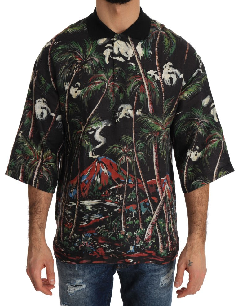 Dolce &amp;amp; Gabbana Svart Vulkan Sicily Kortärmad T-shirt