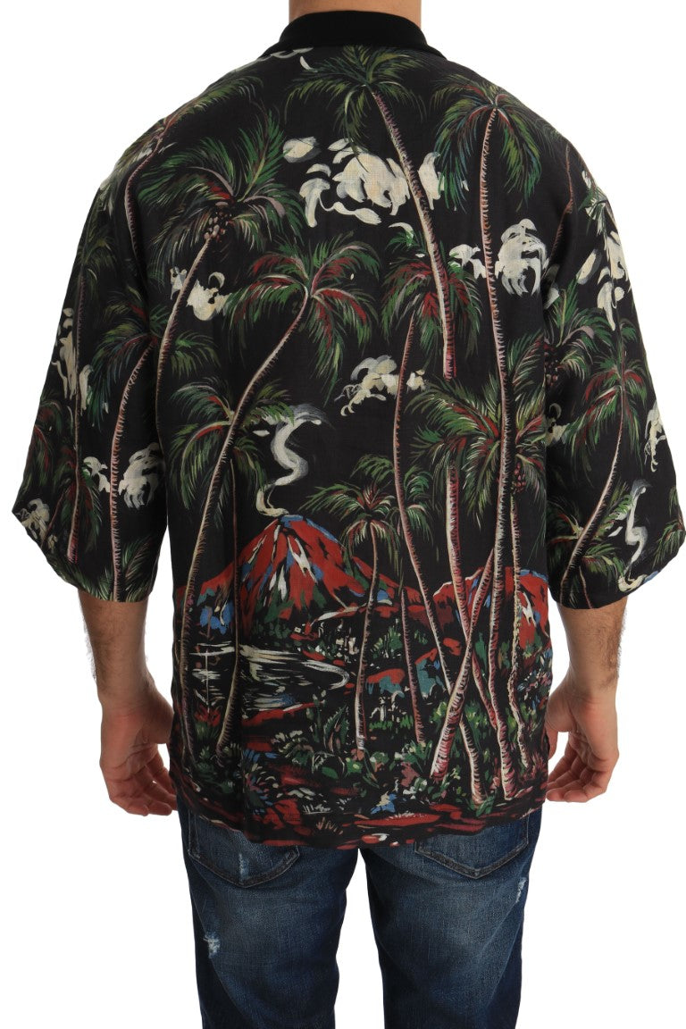 Dolce &amp;amp; Gabbana Svart Vulkan Sicily Kortärmad T-shirt