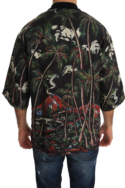 Dolce &amp;amp; Gabbana Svart Vulkan Sicily Kortärmad T-shirt