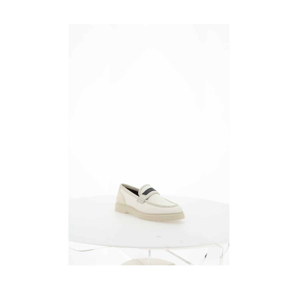 Brunello Cucinelli Beige Loafers Skor