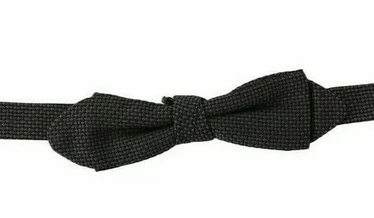 Dolce &amp;amp; Gabbana Grå Mönstrad Sidenfluga med Justerbar Halsringning
