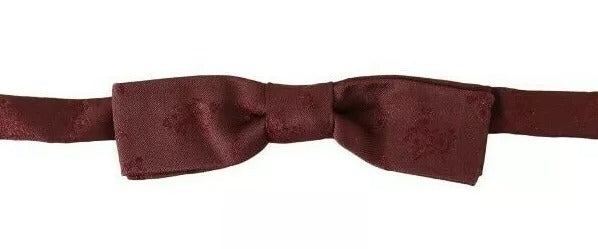 Dolce &amp;amp; Gabbana Bordeaux Silk Floral Faille Justerbar fluga
